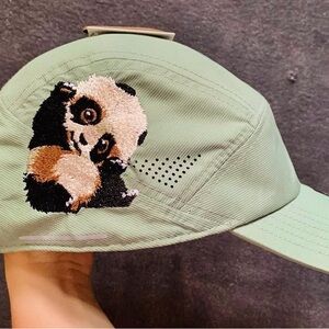 Sage Green Adidas Aeroready Cap with Panda Embroidery
